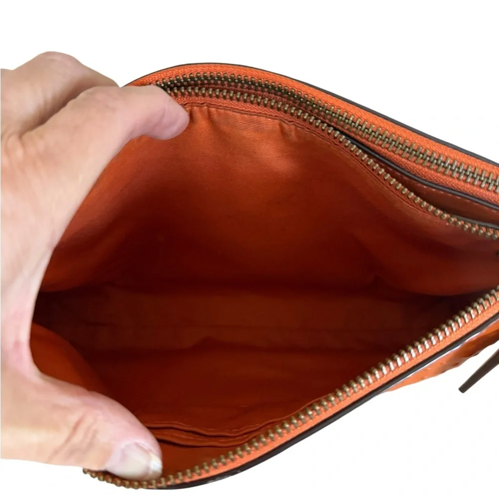 Coach Orange Ostrich Mia Crossbody‎ Bag